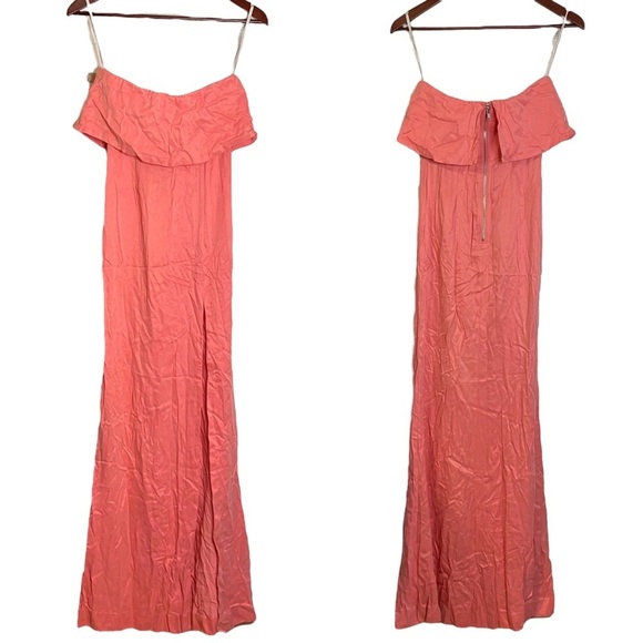Lovers + Friends Pink Strapless Dress High Slit Maxi Extra Extra Small XXS - Picture 1 of 11